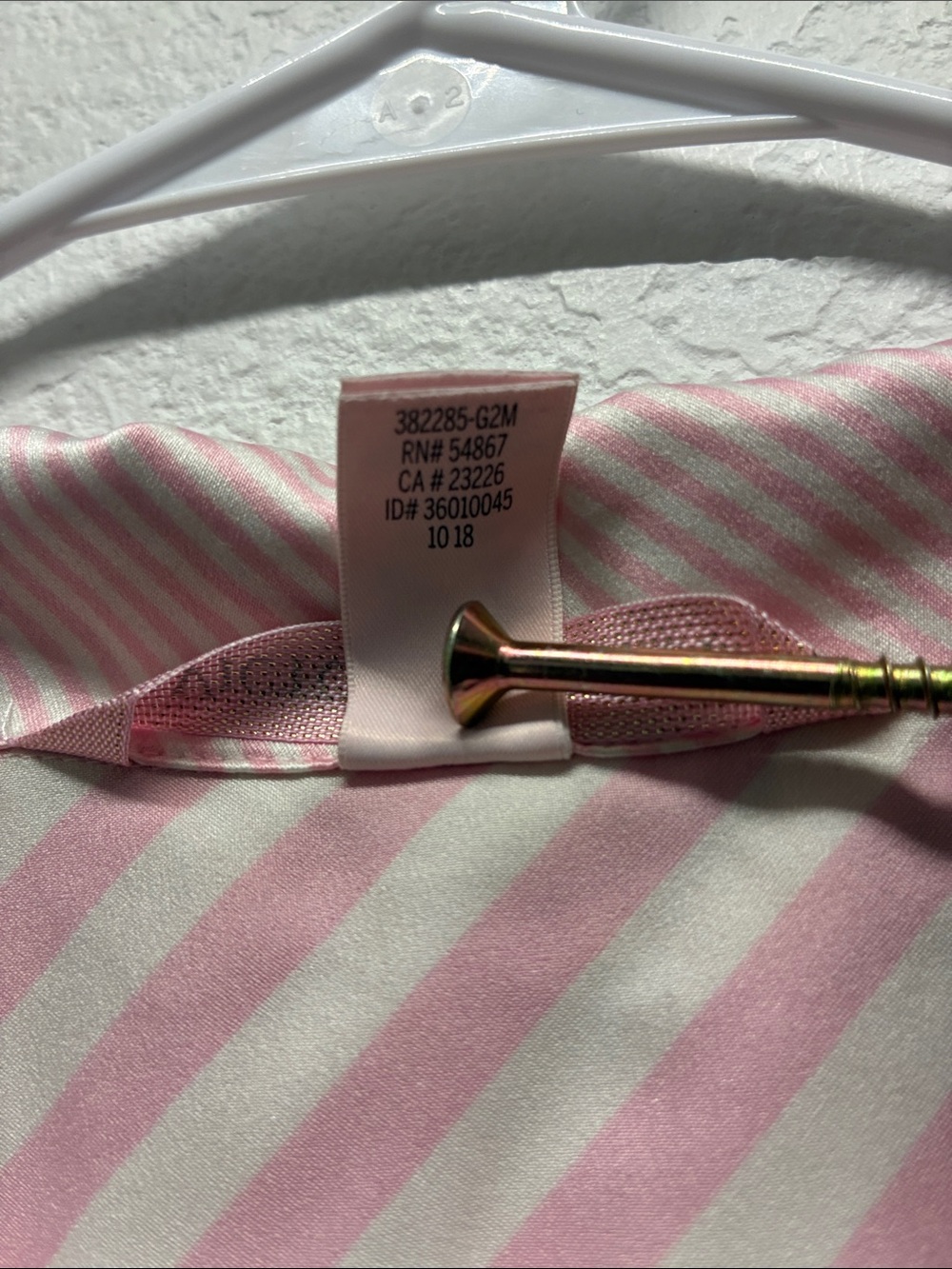 Victoria's Secret Pink And White Diagonal Stripe Long Sleeve Pajama Top - Picture 6 of 7